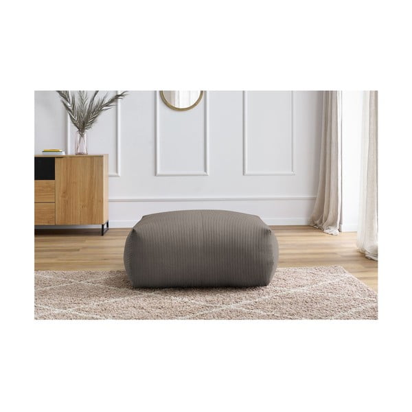 Poggiapiedi grigio/marrone con rivestimento in velluto a coste Voltaire – Bobochic Paris-image-4