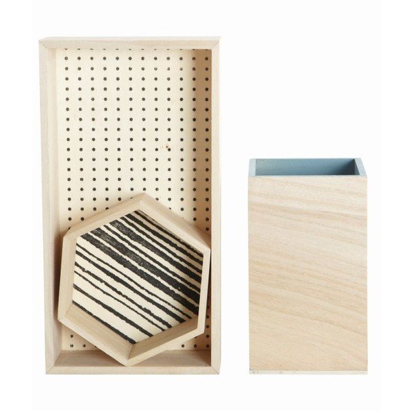 Set dřevěných organizérů Office, 3 ks
