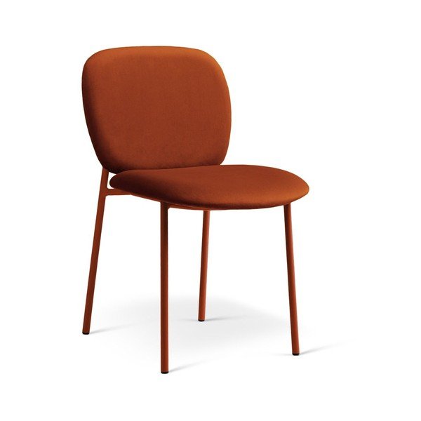 Sedia da pranzo color terracotta imbottito impilabile Caroline – Micadoni 