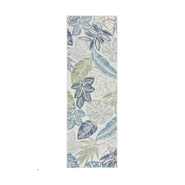 Tappeto da interno e esterno verde e blu 80x230 cm Bella Leaf – Flair Rugs