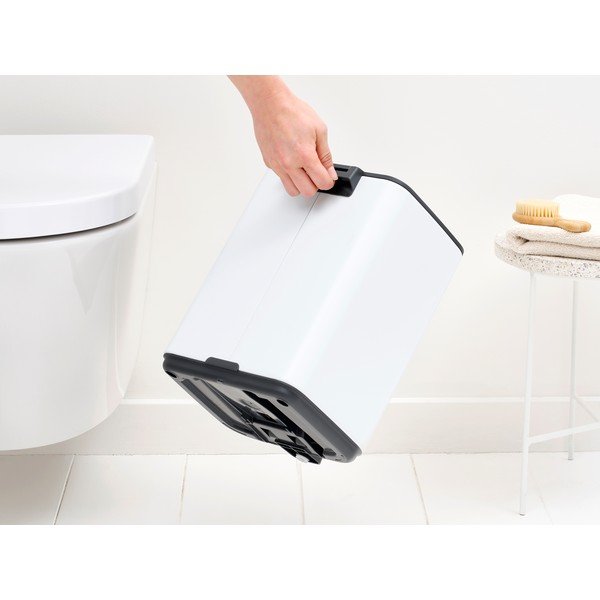Cestino per la spazzatura bianco in acciaio con pedale 7 l Bo – Brabantia-image-3