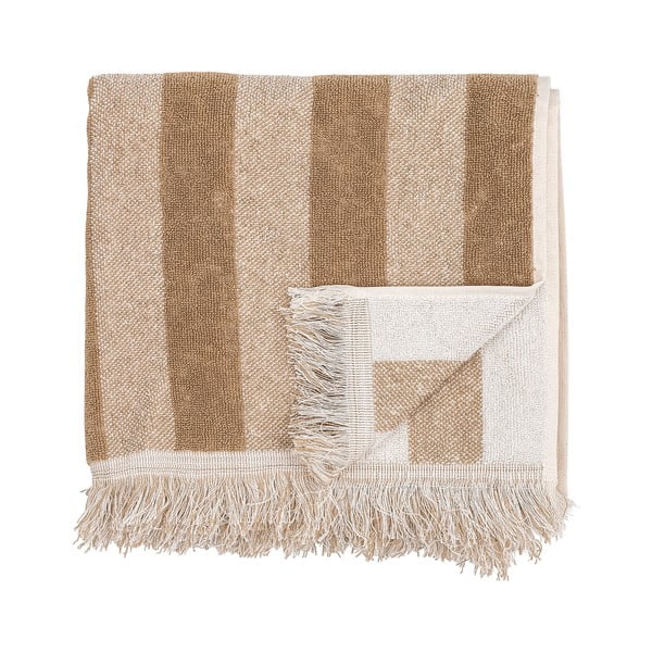 Asciugamano in cotone marrone-beige 70x140 cm Elaia - Bloomingville