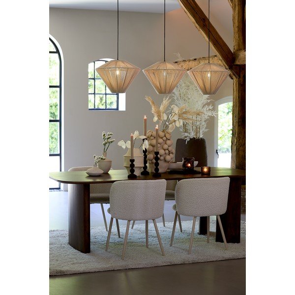 Sedia da pranzo color crema imbottito Elyna – Light & Living-image-2