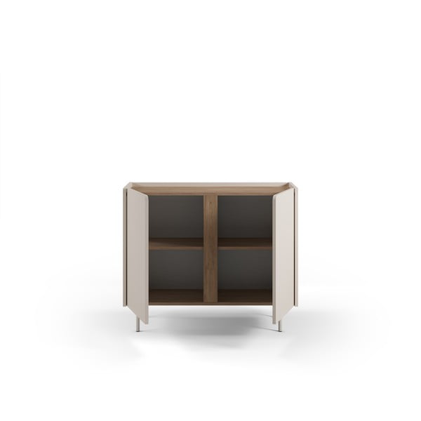 Mobile effetto rovere in colore crema-naturale 100x82,5x40 cm Lucile - Marckeric-image-3