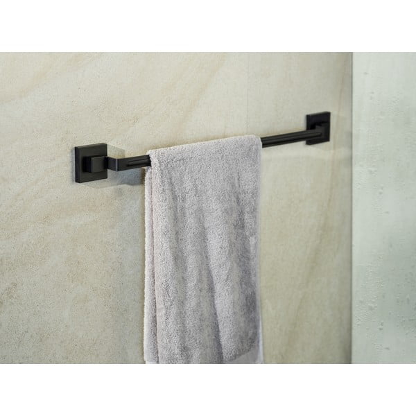 Porta asciugamani autoportante in acciaio inox nero Quadro - Wenko-image-1