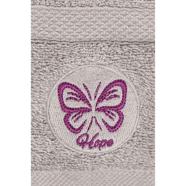 Set di asciugamani per viso e corpo tipo terry grigi in cotone 2 pz Hope – Foutastic-image-1