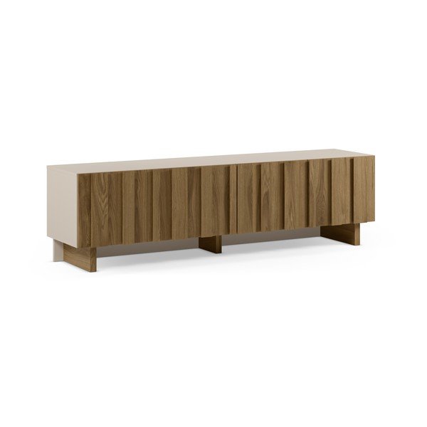 Mobile TV color crema/di colore naturale in pino massiccio 180x50x43 cm Marlo – Marckeric