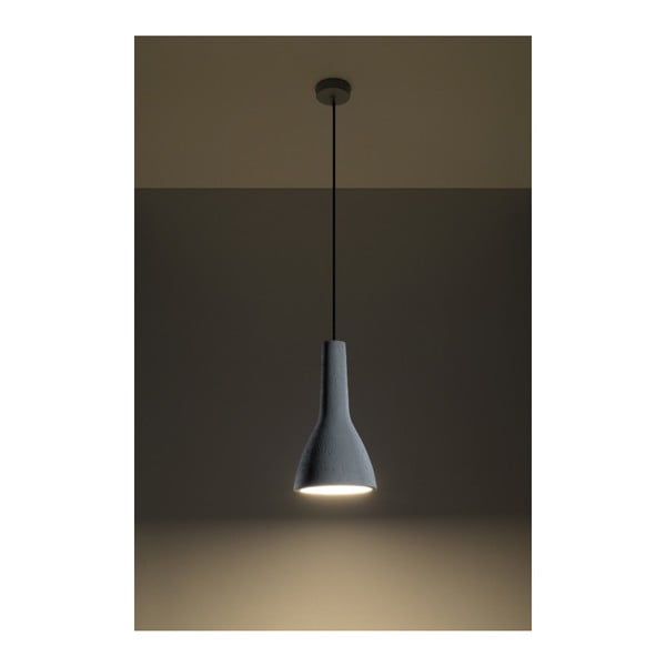Lampadario grigio chiaro con paralume in calcestruzzo ø 17 cm Mattia – Sollux-image-4