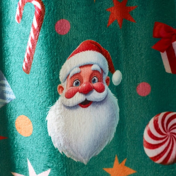 Coperta verde in micropile a tema natalizio 130x170 cm Christmas Icons – Catherine Lansfield-image-2