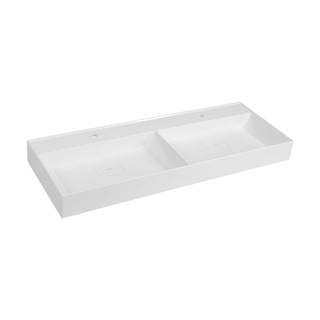 Doppio lavabo bianco in composito minerale 119x44 cm Godiva – Sapho
