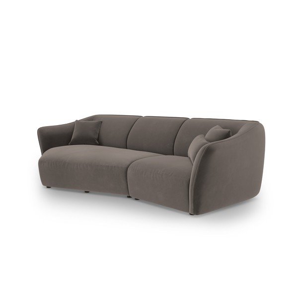 Divano con penisola marrone con rivestimento in velluto Tokyo – Cosmopolitan Design-image-2