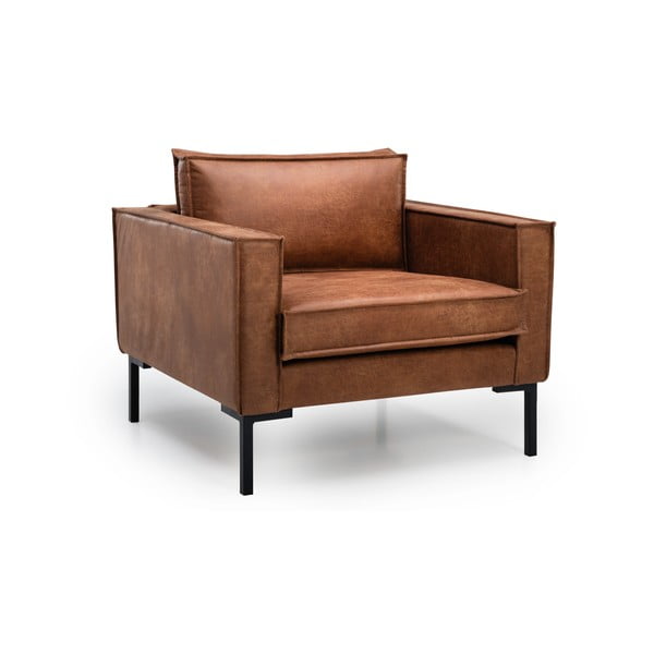 Poltrona in similpelle marrone Rate - Scandic