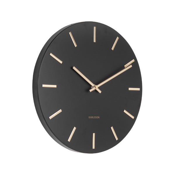Orologio da parete nero con lancette dorate , ø 30 cm Charm - Karlsson-image-1