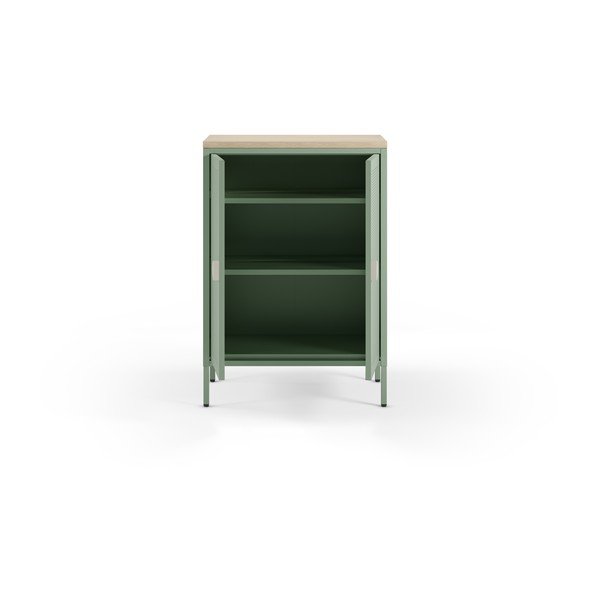 Armadietto color menta/di colore naturale in metallo 70x100x40 cm Sayla – Marckeric-image-2