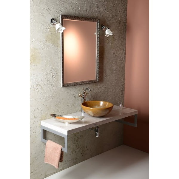 Rubinetto per lavandino in argento lucido/dorato verticale Antea – Sapho-image-3