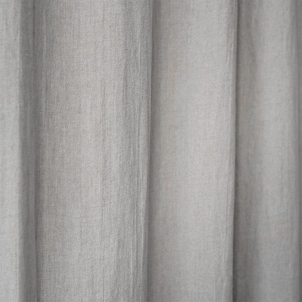 Tenda di lino grigio chiaro con passanti Night Time, 250 x 140 cm Light Grey - Linen Tales-image-1