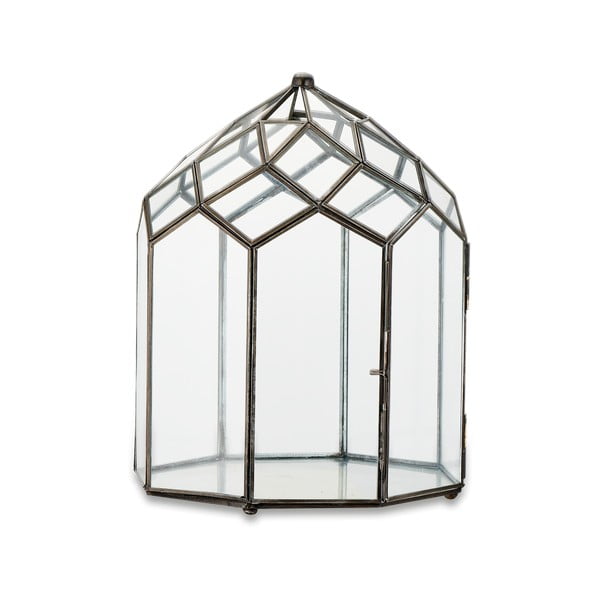 Lanterna in metallo e vetro con struttura nera, altezza 33 cm Zarika - Nkuku
