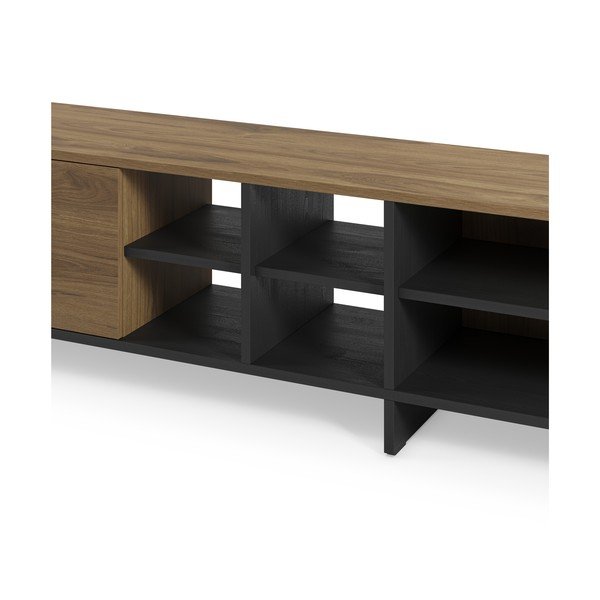 Mobile TV nero/di colore naturale con effetto rovere 230x44x36 cm Cequoia – Marckeric-image-4