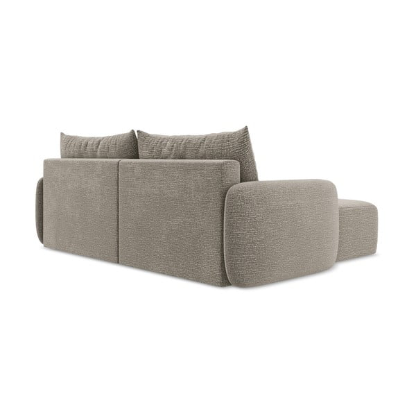 Divano angolare beige allungabile/con contenitore (con penisola a sinistra) Kalena – Makamii-image-4