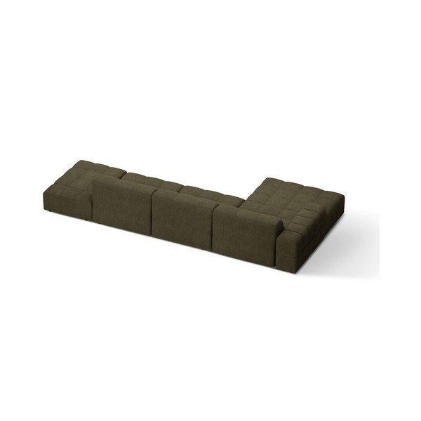 Divano angolare color kaki (con penisola a sinistra/con chaise lounge) con rivestimento in ciniglia Chicago – Cosmopolitan Design-image-2