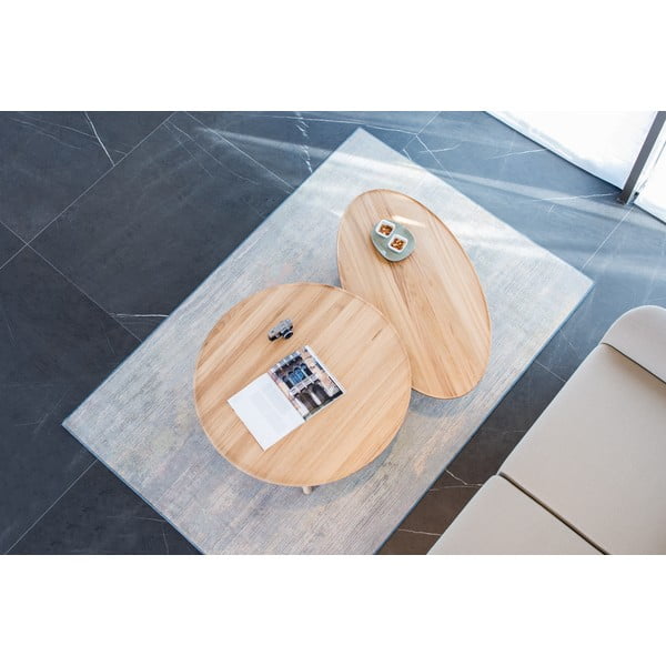 Tavolino rotondo in legno di quercia in colore naturale ø 100 cm Mu - Gazzda-image-2