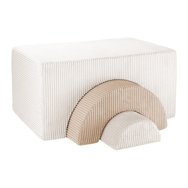 Gioco per psicomotricità color crema in velluto a coste 3 pz altezza totale 37 cm 75x49 cm Rainbow Montessori – Wigiwama