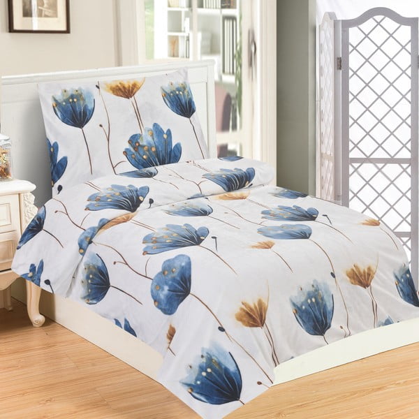 Set copripiumino e federa blu scuro in micropile per letto singolo 140x200 cm Marbella – My House