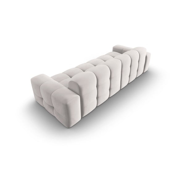 Divano in velluto grigio chiaro 255 cm Kendal - Micadoni Home-image-4