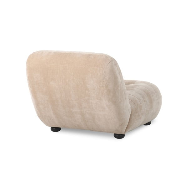 Poltrona beige con rivestimento in velluto Wyatt – Dutchbone-image-3