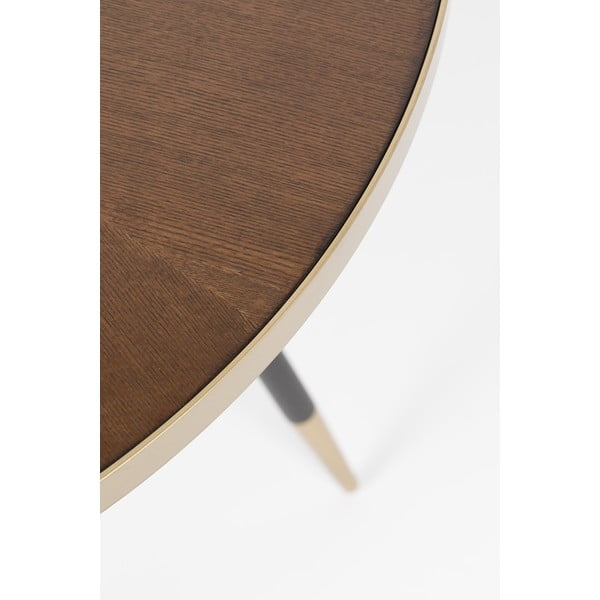 Tavolo da pranzo rotondo con piano in noce ø 91 cm Denise - White Label-image-2