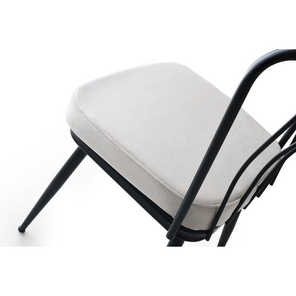 Set di 2 sedie da pranzo in metallo bianco-nero Yildiz - Kalune Design-image-4