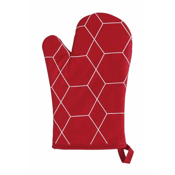 Červená kuchyňská rukavice ZicZac Hexagon