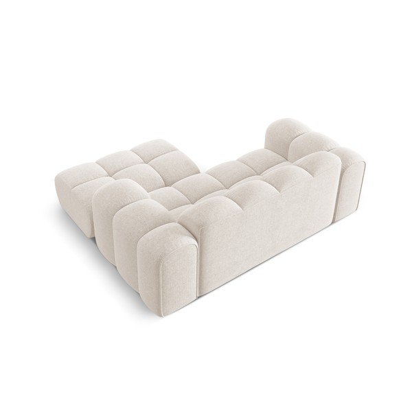 Divano angolare color crema (con penisola a destra/con chaise lounge) con rivestimento in ciniglia Treno – Cosmopolitan Design-image-3