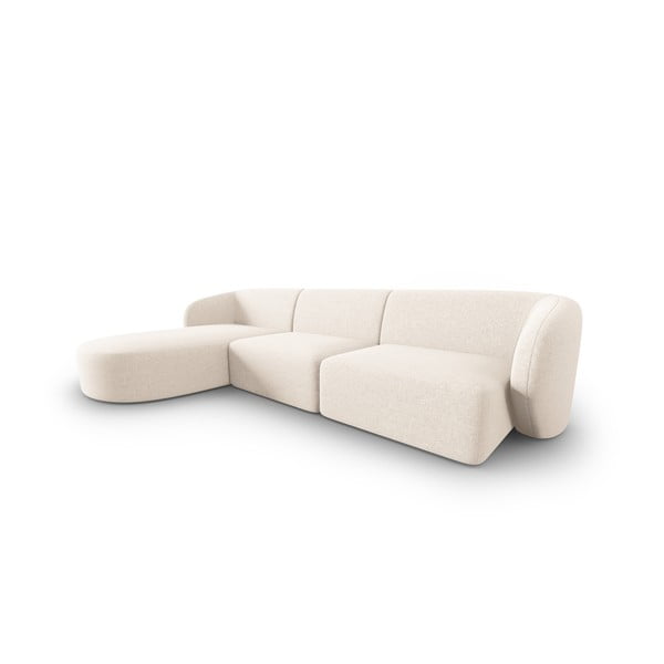 Divano angolare beige (con penisola a sinistra/con chaise lounge) con rivestimento in ciniglia Paolo – Milo Casa-image-1