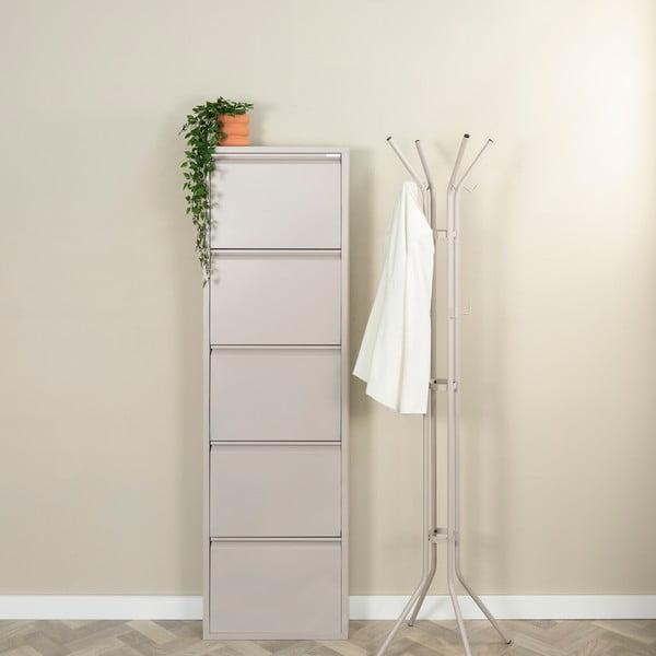 Scarpiera grigio tortora in metallo con ante ribaltabili 50x169x15 cm Billy – Spinder Design-image-1