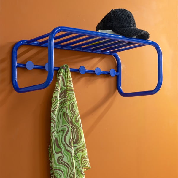 Attaccapanni da parete blu in metallo con scaffale 72 cm Retro – Spinder Design-image-4