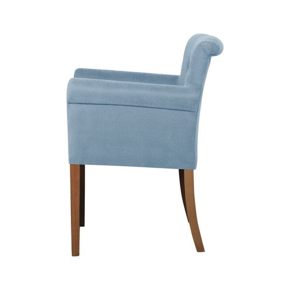 Sedia azzurra con gambe in legno di faggio marrone scuro Flacon - Ted Lapidus Maison-image-1