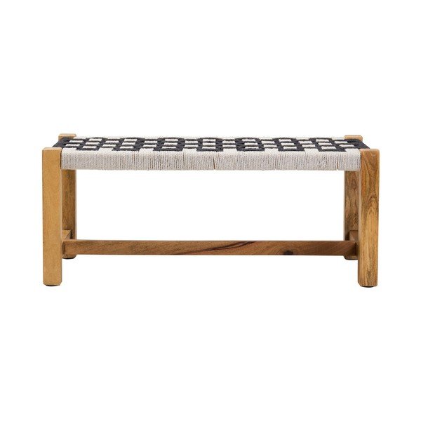 Panchina bianca e nera in legno massiccio Satna – Premier Housewares-image-2