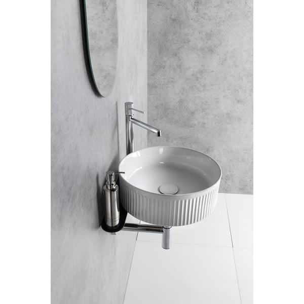 Lavabo rotondo bianco in ceramica ø 37 cm Picobello – Sapho-image-1
