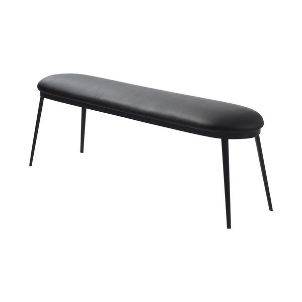 Panca nera in similpelle Gain - Unique Furniture-image-2