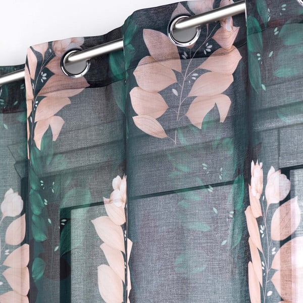 Tenda in voile verde scuro 140x280 cm Belline - douceur d'intérieur-image-1