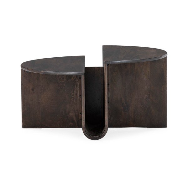 Tavolino da salotto rotondo marrone scuro in mango massiccio ø 80 cm Divya – MOME-image-2