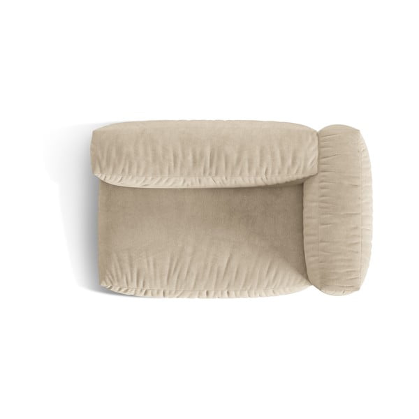 Parte divano componibile beige (con penisola a destra) con rivestimento in velluto Martina – Micadoni -image-3