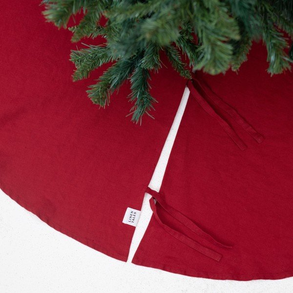 Tappeto rotondo rosso sotto l'albero di Natale ø 125 cm Lava Falls - Linen Tales-image-2