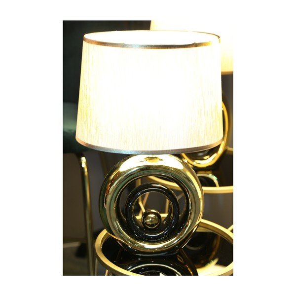 Bílá stolní lampa s konstrukcí ve zlaté barvě Mauro Ferretti Round-image-4