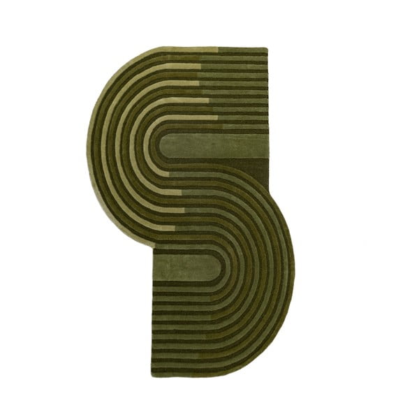 Tappeto verde in lana tessuto a mano 150x240 cm Conway Retro – Flair Rugs