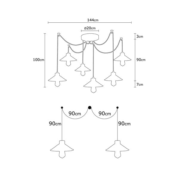 Lampadario con paralume in metallo ø 114 cm Manavgat – Opviq lights-image-2
