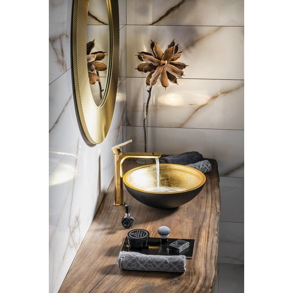 Rubinetto per lavandino dorato verticale Spy – Sapho-image-1