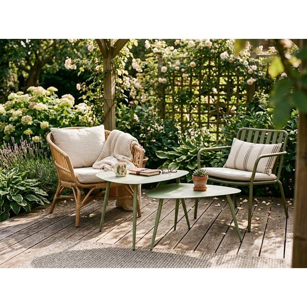 Set di tavolini da giardino in acciaio 2 pz 73,5x77,5 cm Yvonne – Bizzotto-image-1