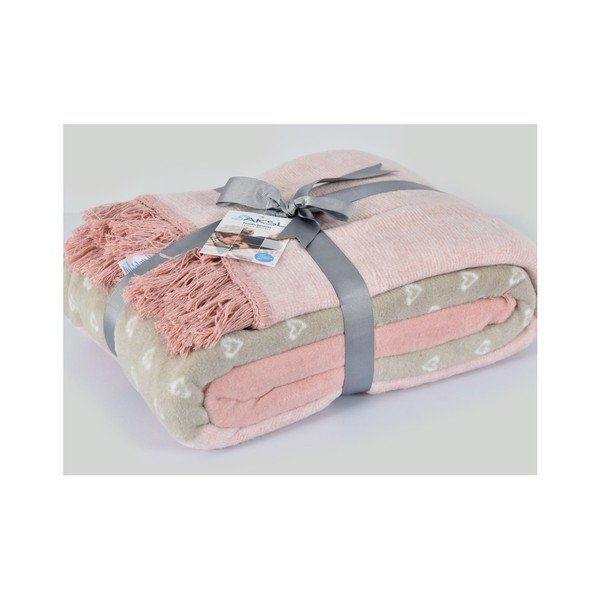 Coperta di cotone Candy Pembe, 220 x 180 cm - Armada